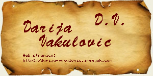 Darija Vakulović vizit kartica